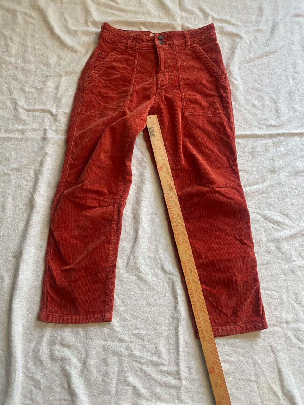 Anthropologie Pilcro Corduroy Pants The Wanderer Relaxed Leg Salmon Red Size 28 - Picture 4 of 6